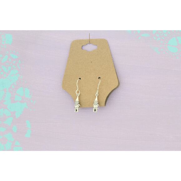 Sterling Silver Garden Gnome Earrings - Picture 3 of 3